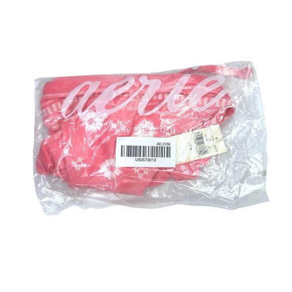 aerie Pink Embroidered Side Tie Bikini Bottoms - Size Medium - Picture 5 of 5